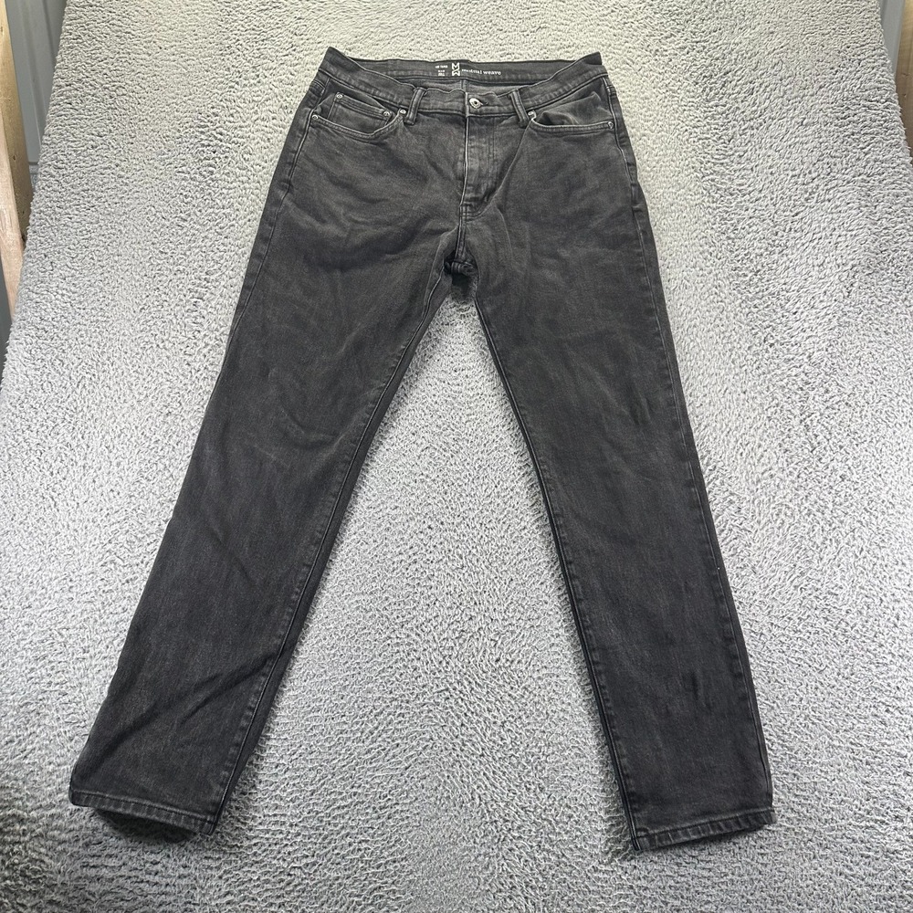 Mutual Weave Jeans Mens 34x32 Black‎ Denim Cotton Tapered Leg Stretch Workwear